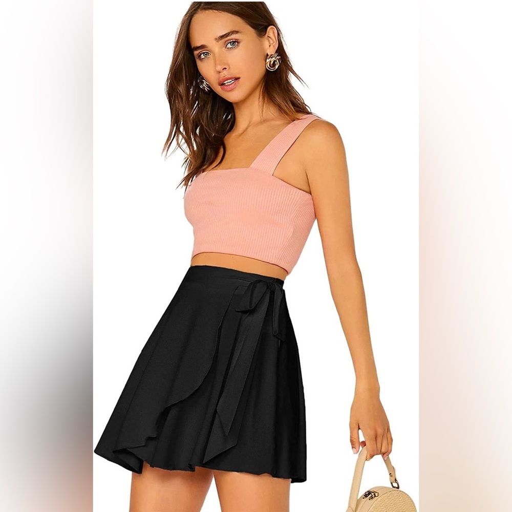 Shein skater wrap skirt